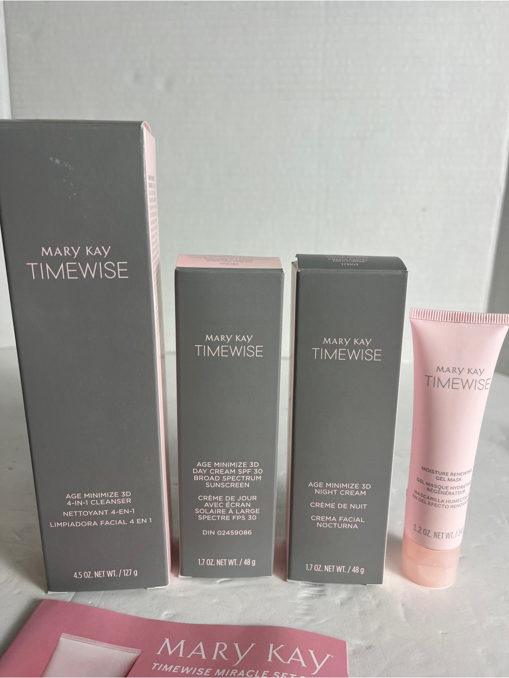 Mary Kay TimeWise Skincare Set in Pink and Gray Packaging
